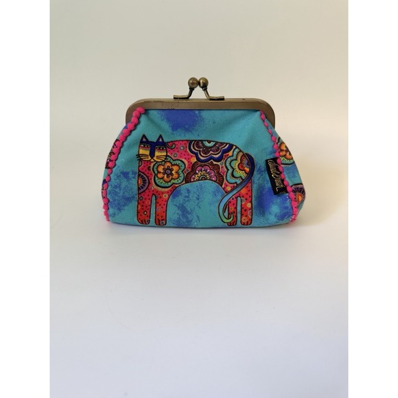 Laurel Burch Handbags - Laurel Burch Bohemian Whiskers Coin Purse Kiss Lock Colorful Whimsical